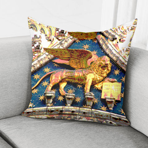 Image of San Marco  Basilica Flying Lion Pillow Cover