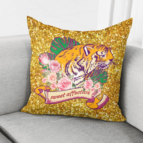 Image of Tiger And Rose Pillow Cover