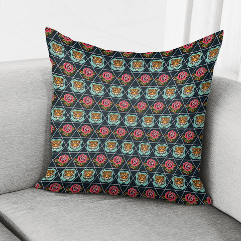 Image of Tiger And Rose Pillow Cover