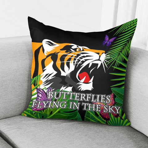 Image of Tiger And Butterfly Pillow Cover