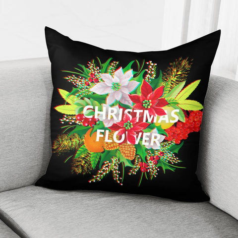 Image of Christmas Flower Pillow Cover