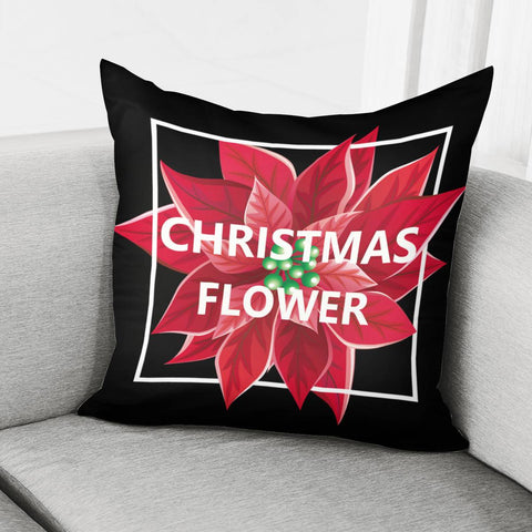Image of Christmas Flower Pillow Cover