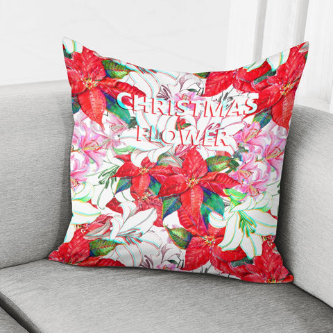 Image of Christmas Flower Pillow Cover