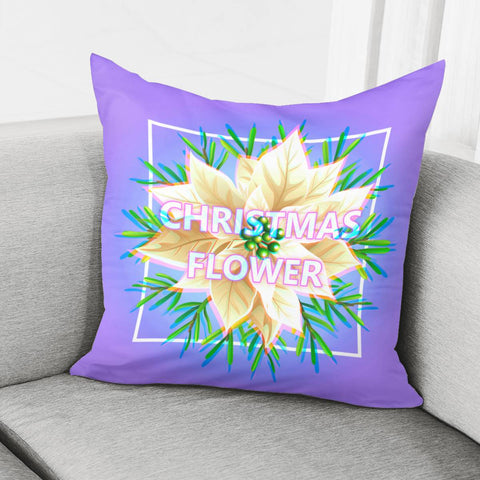 Image of Christmas Flower Pillow Cover