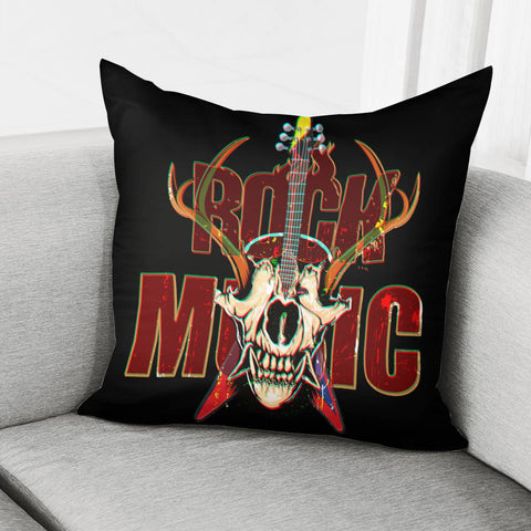 Image of Skull And Music Pillow Cover