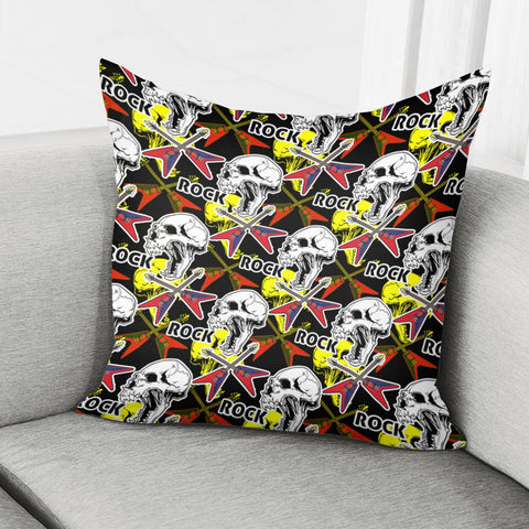 Image of Skull And Music Pillow Cover