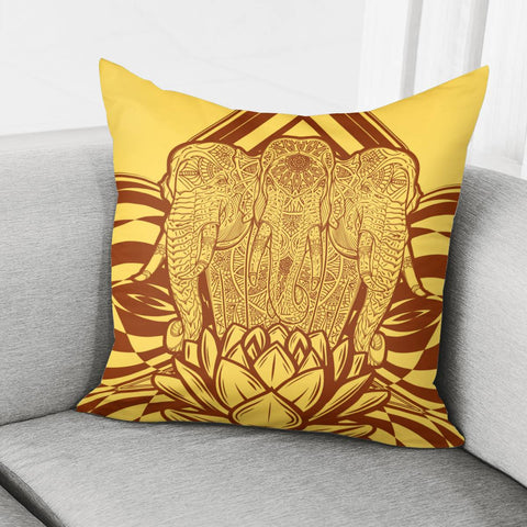 Image of Lotus Gold Elephant Pillow Cover