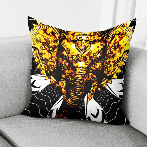 Image of Lotus Gold Elephant Pillow Cover