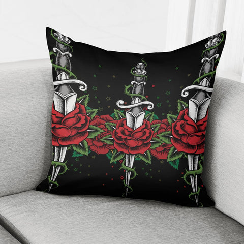 Image of Rose And Dagger Pillow Cover