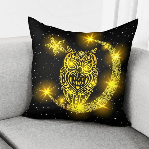 Image of Moon And Owl Pillow Cover