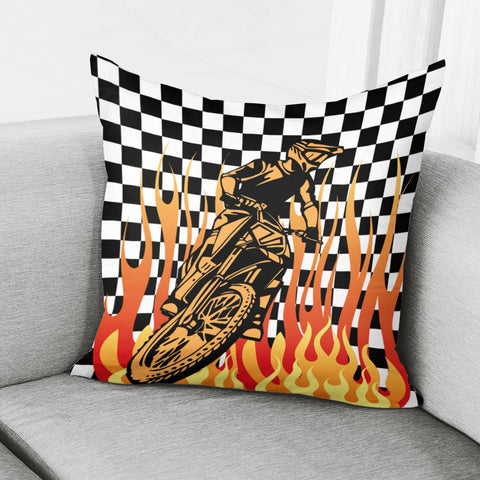 Image of Racing Motorcycle Pillow Cover