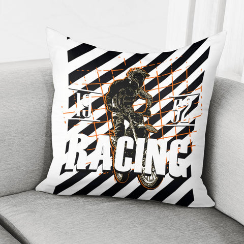 Image of Racing Motorcycle Pillow Cover