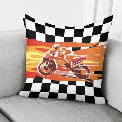 Image of Racing Motorcycle Pillow Cover