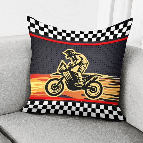 Image of Racing Motorcycle Pillow Cover