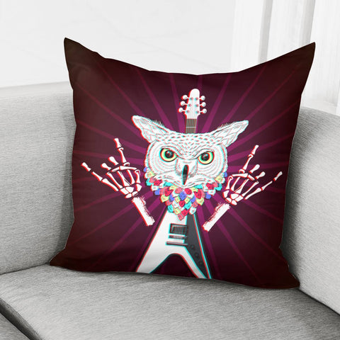 Image of Owl And Music Pillow Cover