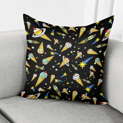 Image of Planet And Ice Cream Pillow Cover