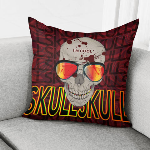 Image of Glasses Skull Pillow Cover