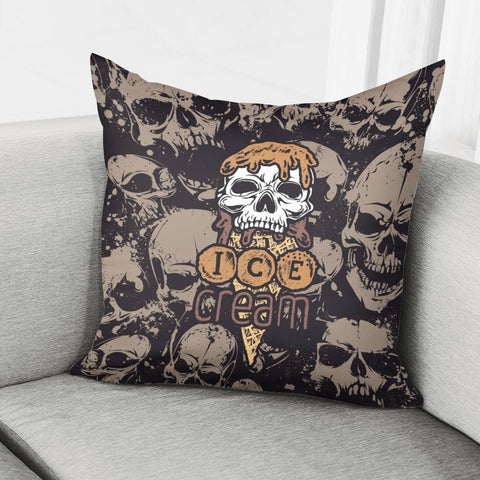 Image of Skull & Ice Cream Pillow Cover