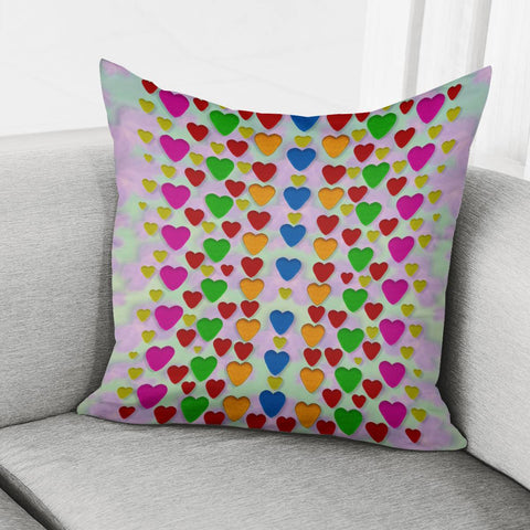 Image of Hearts In Colors Pillow Cover