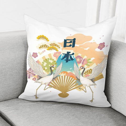 Image of Japanese Crane Pillow Cover