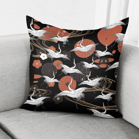 Image of Japanese Crane Pillow Cover