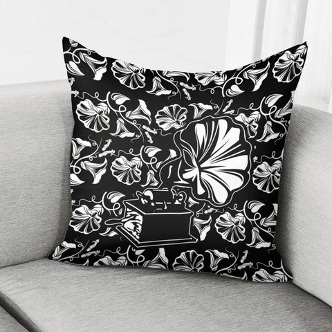 Image of Gramophone & Flowers Pillow Cover