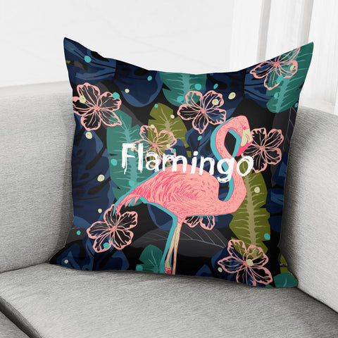 Image of Flamingo & Flowers Pillow Cover