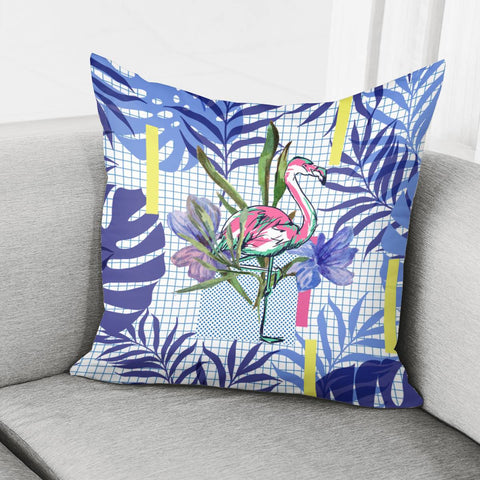 Image of Flamingo & Flowers Pillow Cover