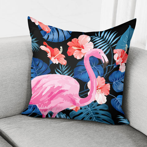 Image of Flamingo & Flowers Pillow Cover