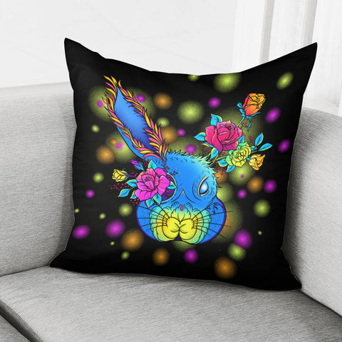 Image of Flower And Rabbit Pillow Cover