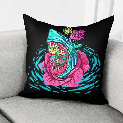 Image of Shark And Flower Pillow Cover