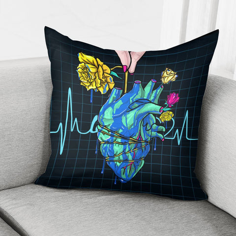 Image of Heart And Flower Pillow Cover