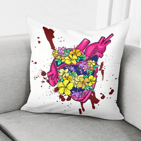 Image of Heart And Flower Pillow Cover