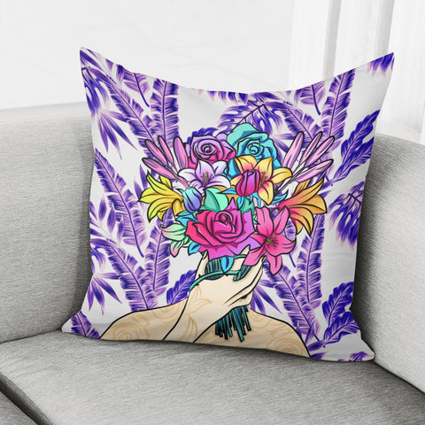 Image of Flower And Girl Pillow Cover