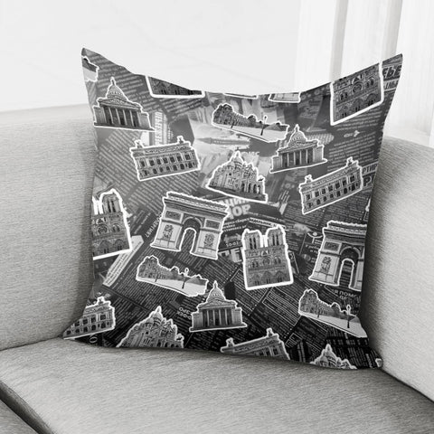 Image of French Architectural Group Of French Buildings Pillow Cover