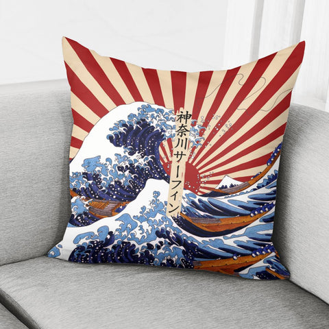 Image of The Great Wave Off Kanagawa Pillow Cover