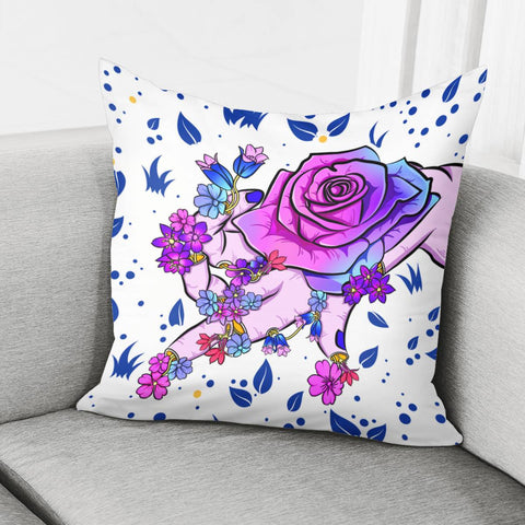 Image of Hand And Flower Pillow Cover