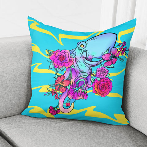 Image of Flower And Octopus Pillow Cover