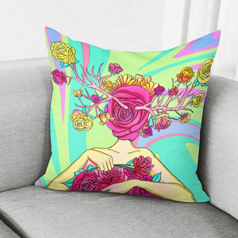 Image of Flower And Girl Pillow Cover