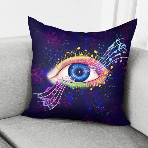 Image of Eyes And Notes Pillow Cover