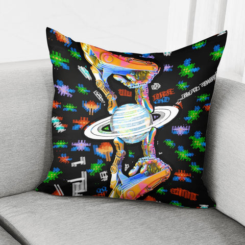 Image of Robot And Universe Games Pillow Cover