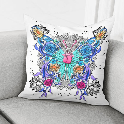 Image of Butterfly And Flower Pillow Cover