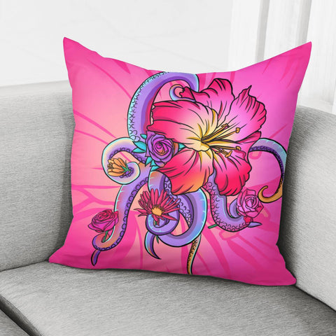 Image of Octopus And Flower Pillow Cover