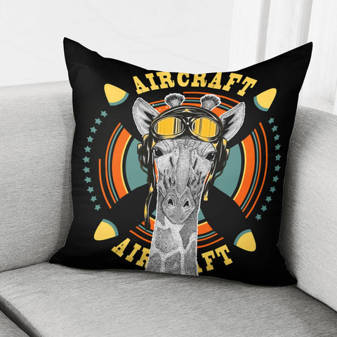 Image of Pilot And Giraffe Pillow Cover