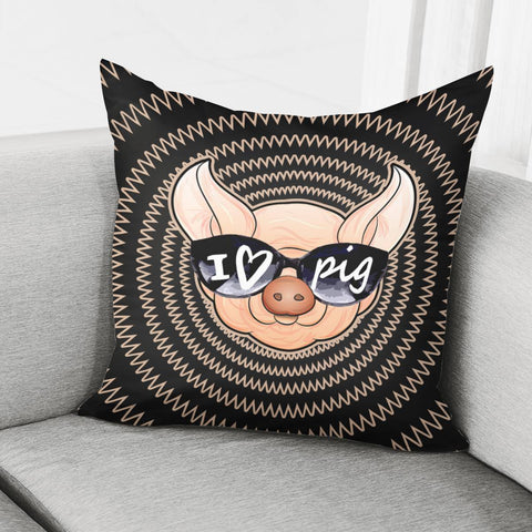 Image of I Love Pig Pillow Cover