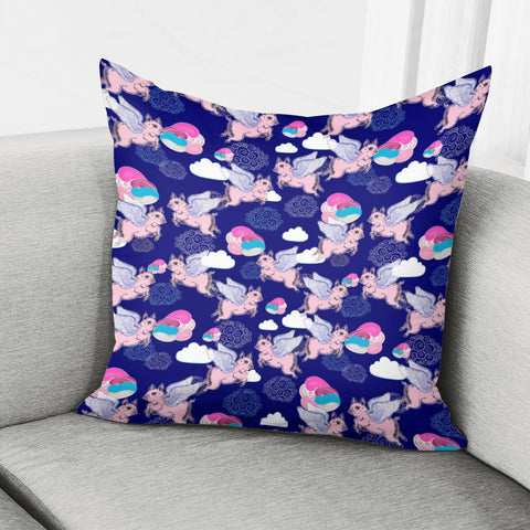 Image of Pig With Wings Pillow Cover