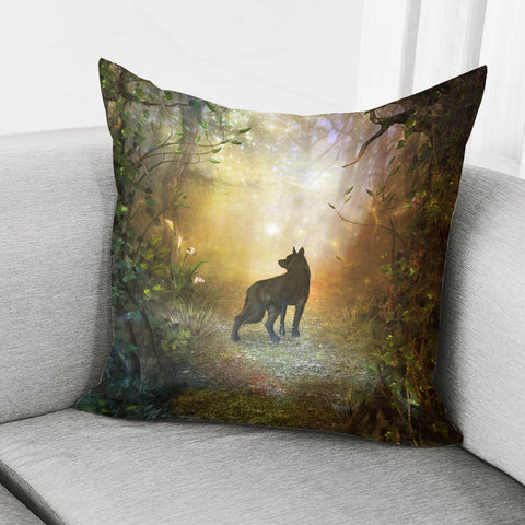 Image of The Lonely Wolf Pillow Cover