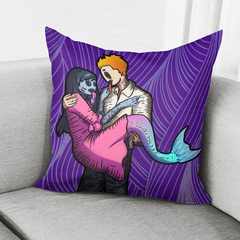 Image of Mermaid And Human Love Pillow Cover