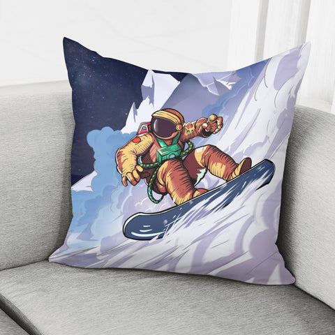 Image of Astronaut Skiing Pillow Cover