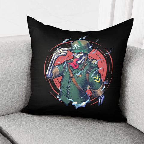 Image of Skull Soldier Pillow Cover
